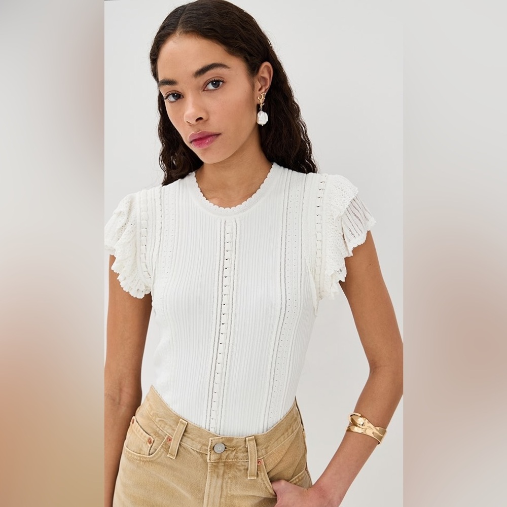Ulla Johnson Giulia Ruffle Top Pristine Size Medium - Picture 2 of 10